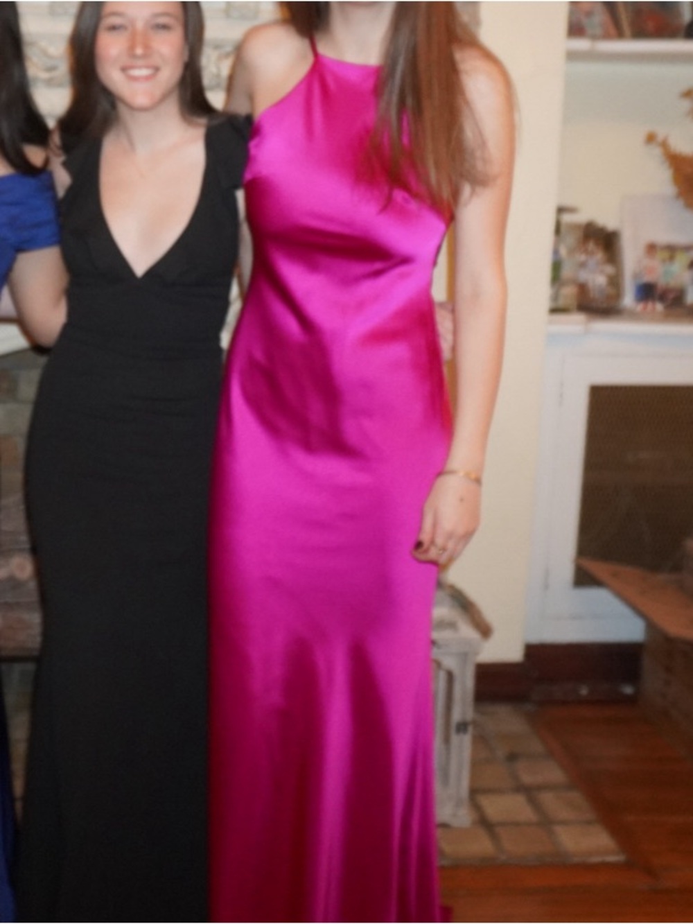 Xscape Fuchsia Satin Halter Gown